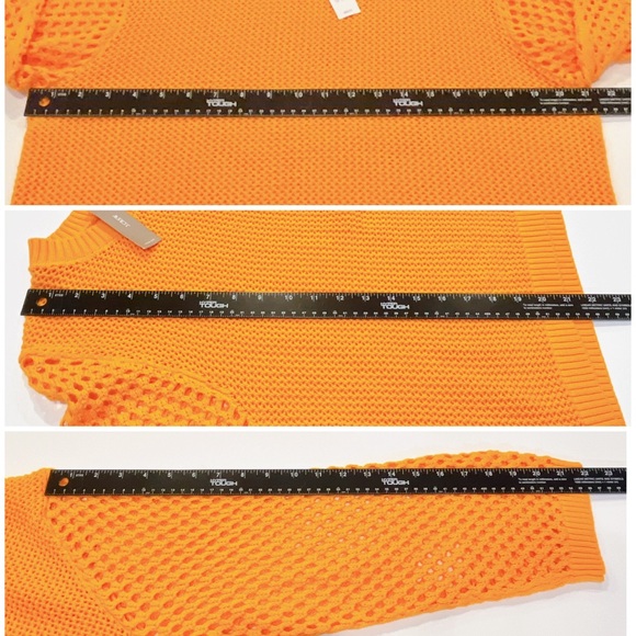 NEW J. Crew Shirt Crochet Crewneck Beach Sweater Orange Nautical Swim Resort - Picture 10 of 12